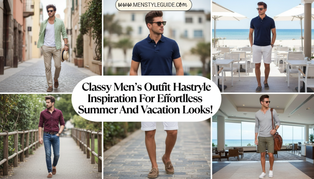 Classy Men's Outfit Hairstyle Ideas: Summer & Vacation Looks