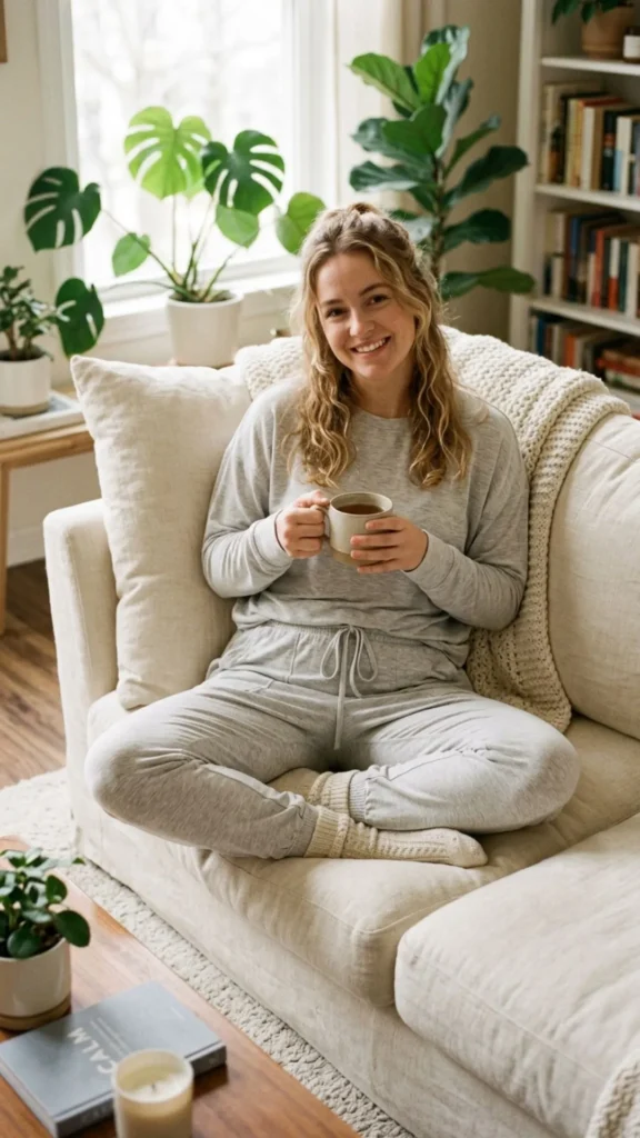Bamboo fabric loungewear set offering soft, breathable comfort for relaxing summer days.