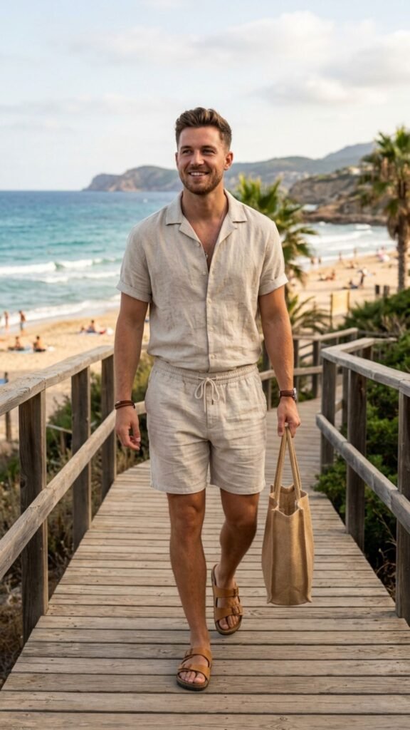 Matching breathable linen co-ord set for a modern and comfortable summer style.