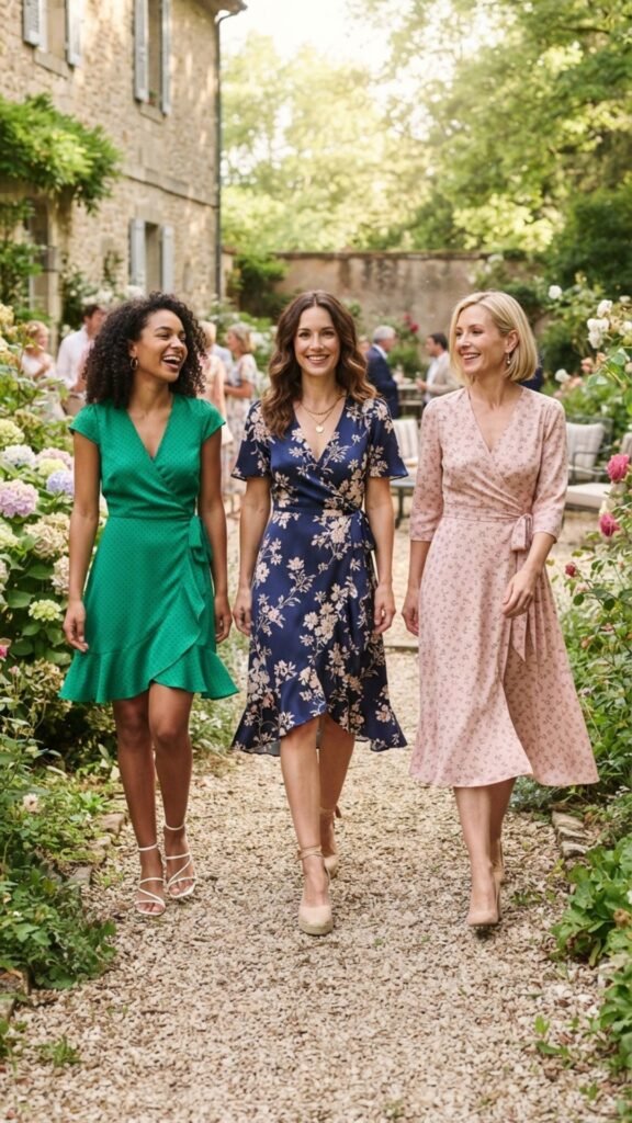 Classic wrap dress with a feminine and elegant style.
