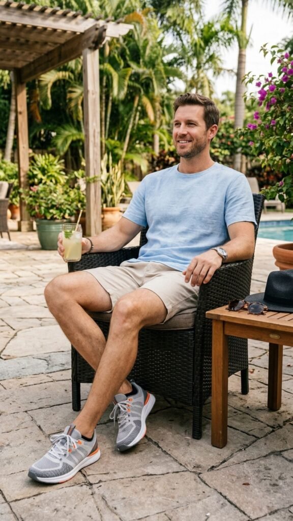 Comfortable white sneakers with breathable summer essentials for everyday style.
