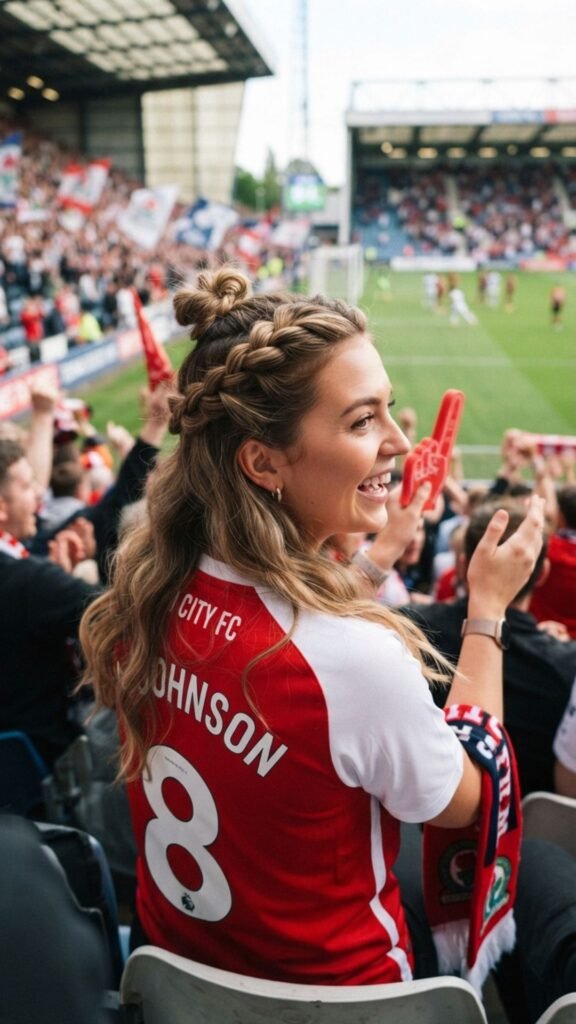 Stylish half-up halo twist for game day.