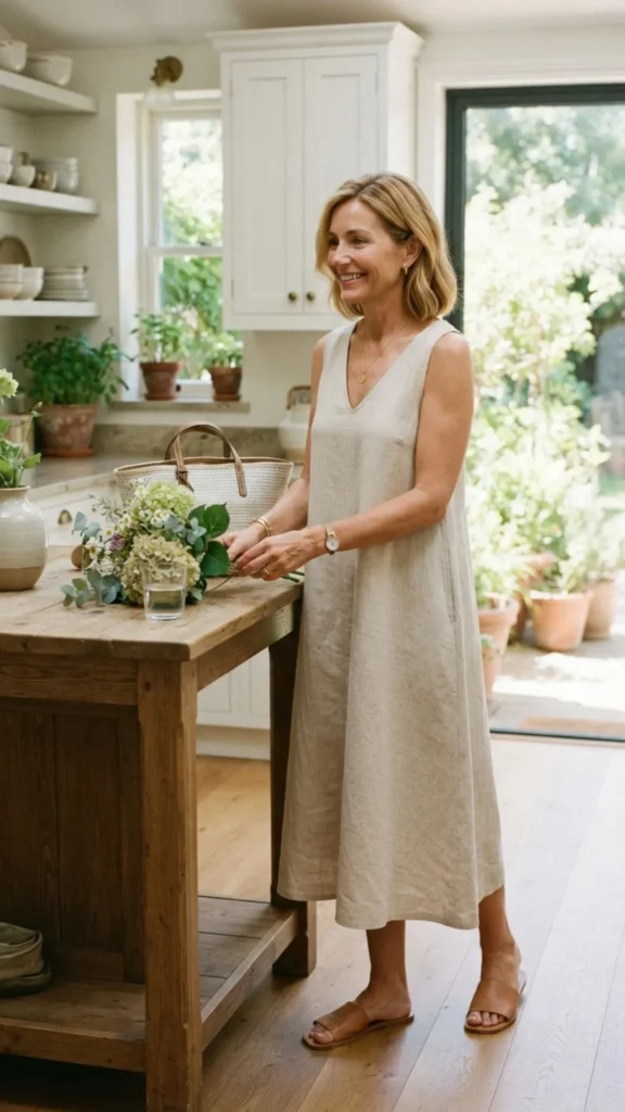 Neutral tone outfit creating an effortless chic look.
