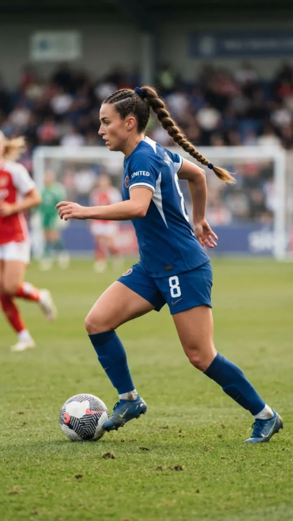 Simple rope braid ponytail hairstyle for a sleek, secure, and sporty soccer look.