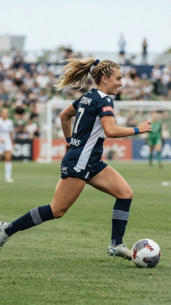 Stylish side braid ponytail hairstyle for a unique and secure soccer game day look.
