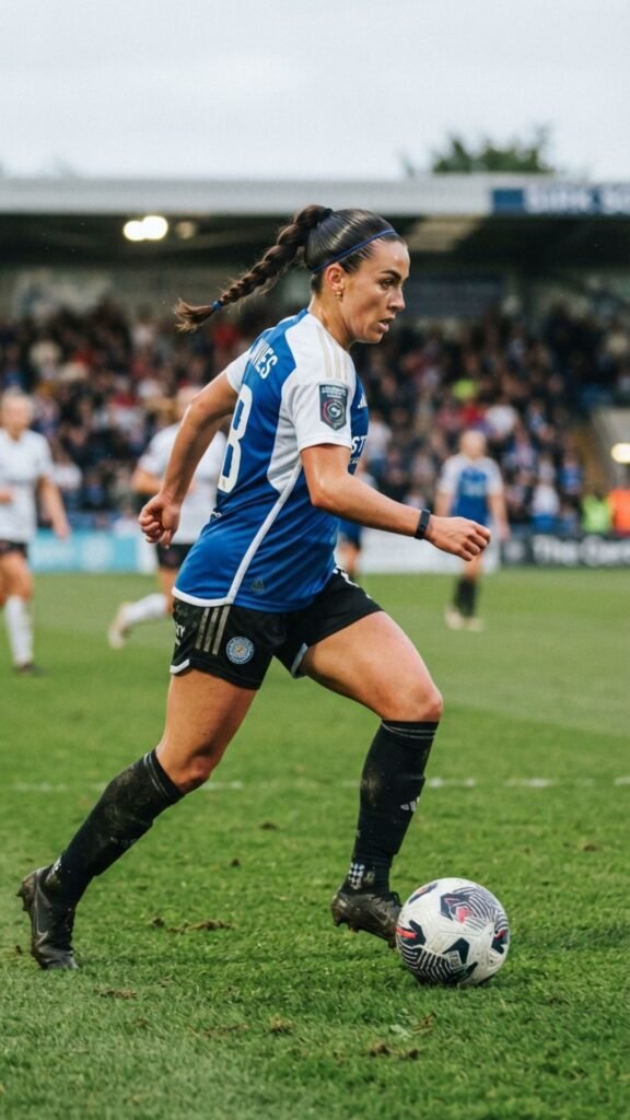 Sleek slicked-back hairstyle for soccer.