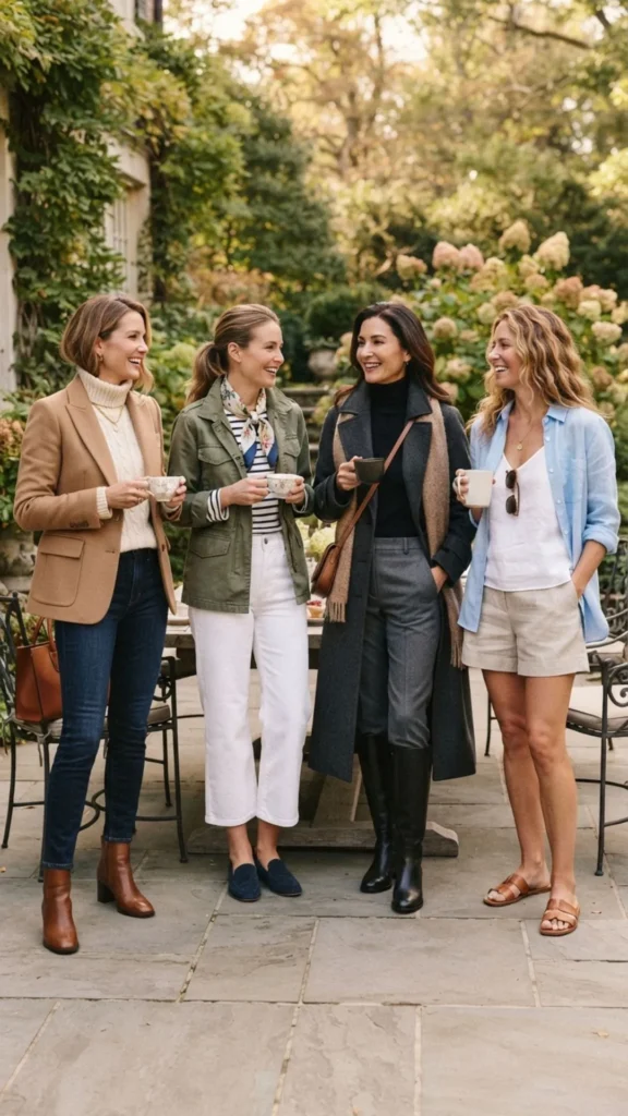 Sophisticated layered outfit for stylish seasonal fashion.

