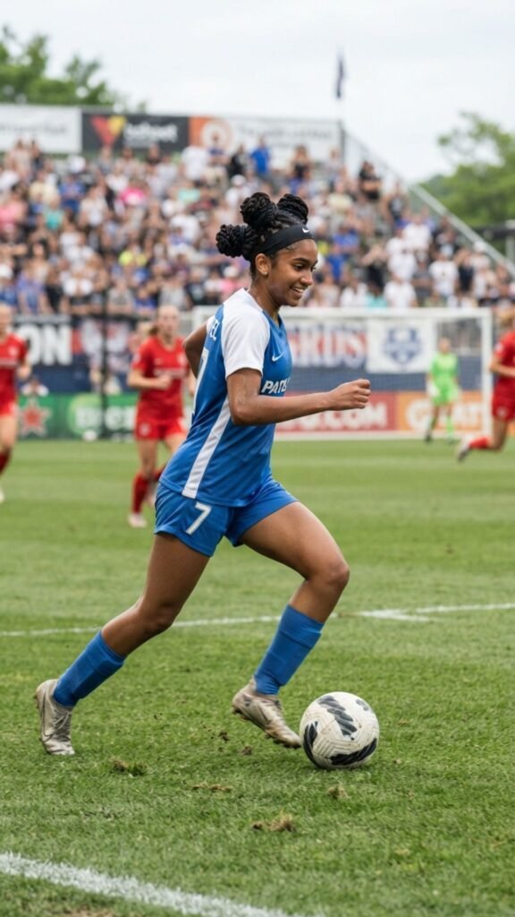 Cute twisted buns for soccer game day.