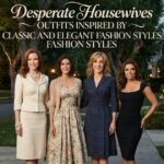 Desperate Housewives-inspired outfits featuring classic, elegant, and feminine fashion styles.