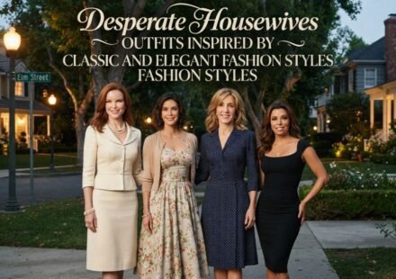 Desperate Housewives-inspired outfits featuring classic, elegant, and feminine fashion styles.