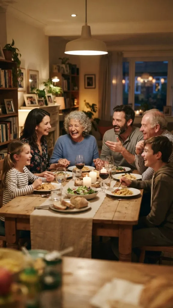 Family enjoying meaningful time together with smiles and laughter.