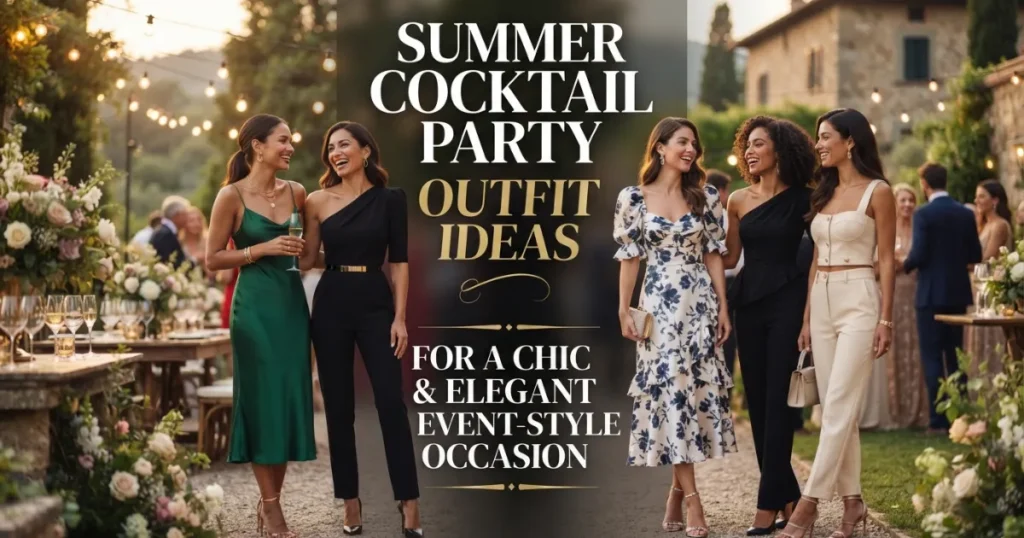 Summer cocktail party outfit ideas for a chic and sophisticated event look.