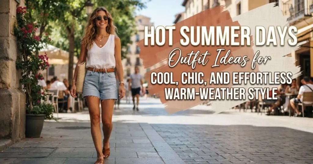 Stylish hot summer days outfit ideas featuring cool, chic, and effortless warm-weather looks.