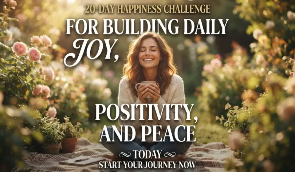 20-day happiness challenge for daily joy and positivity.