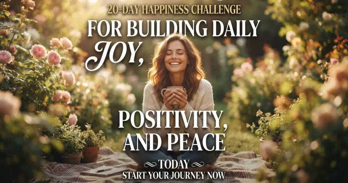 20-day happiness challenge for daily joy and positivity.